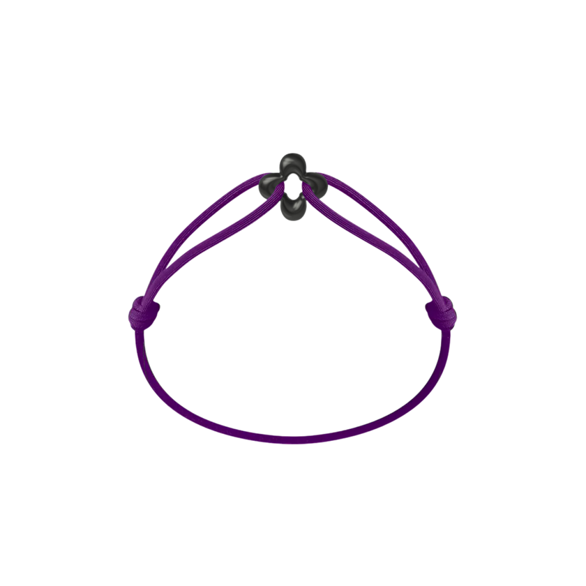 Mini Black Clover Cord Bracelet