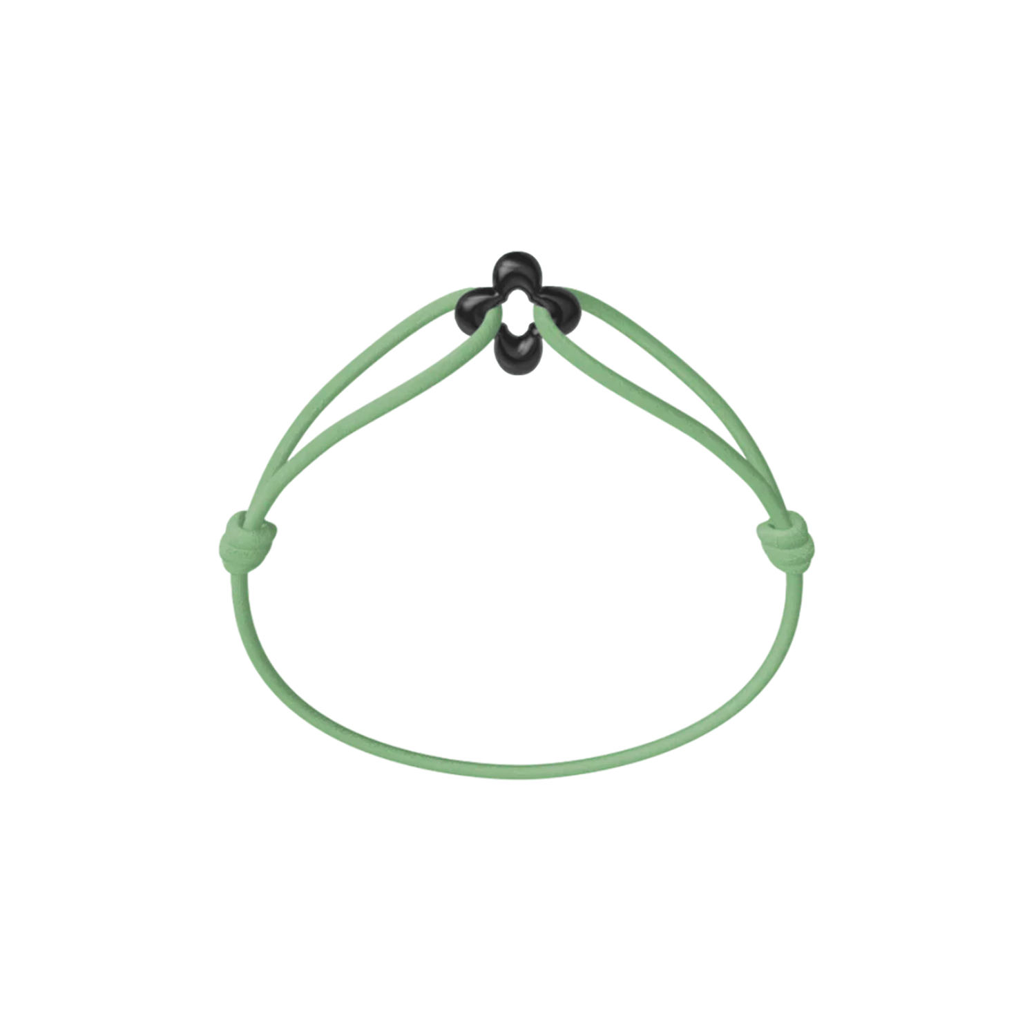 Mini Black Clover Cord Bracelet