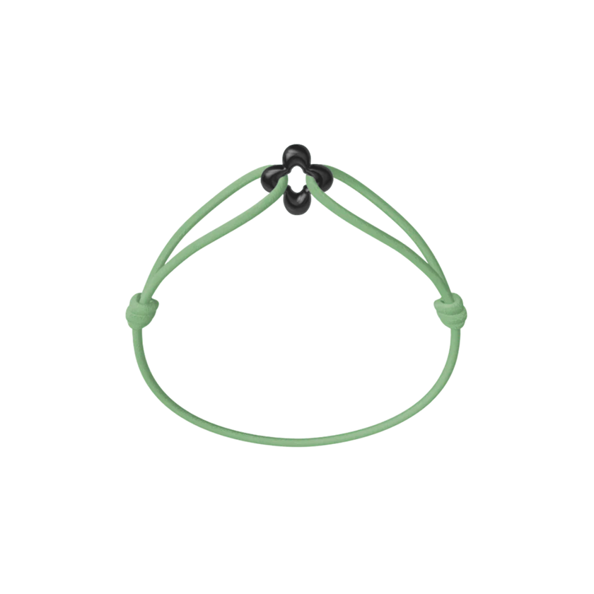 Mini Black Clover Cord Bracelet
