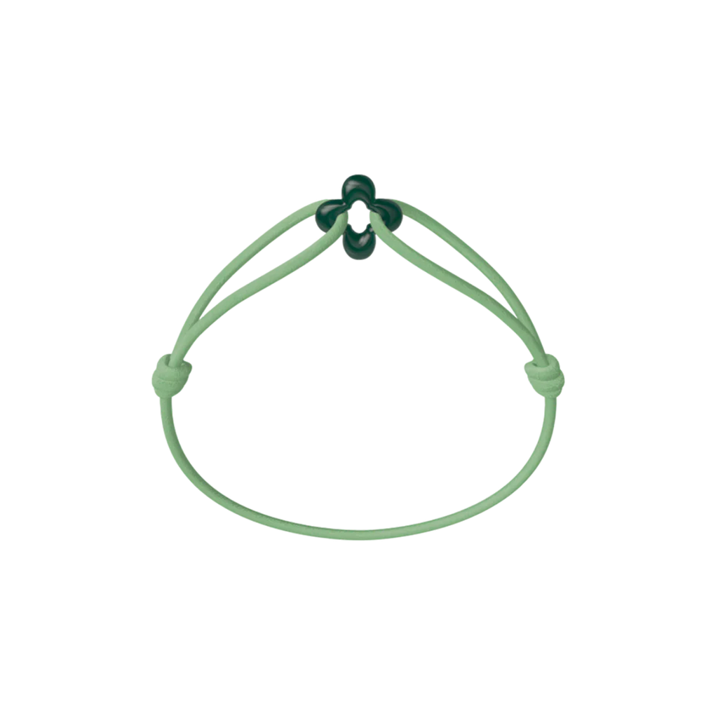 Mini Green Clover Cord Bracelet