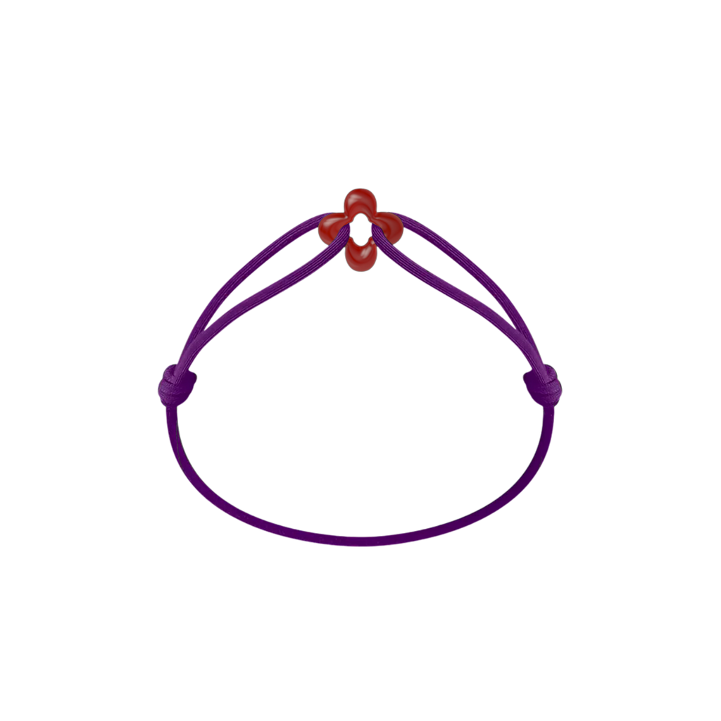 Mini Red Clover Cord Bracelet