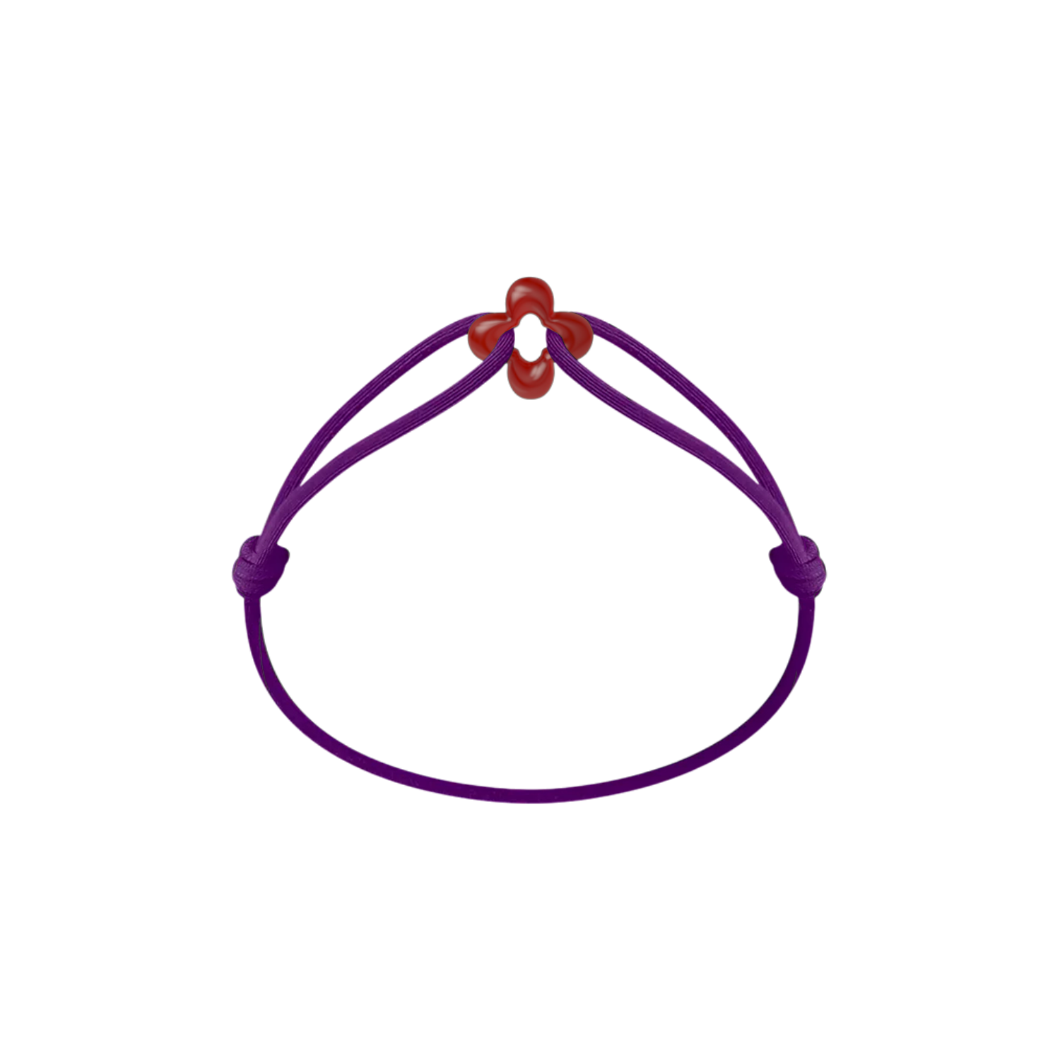 Mini Red Clover Cord Bracelet
