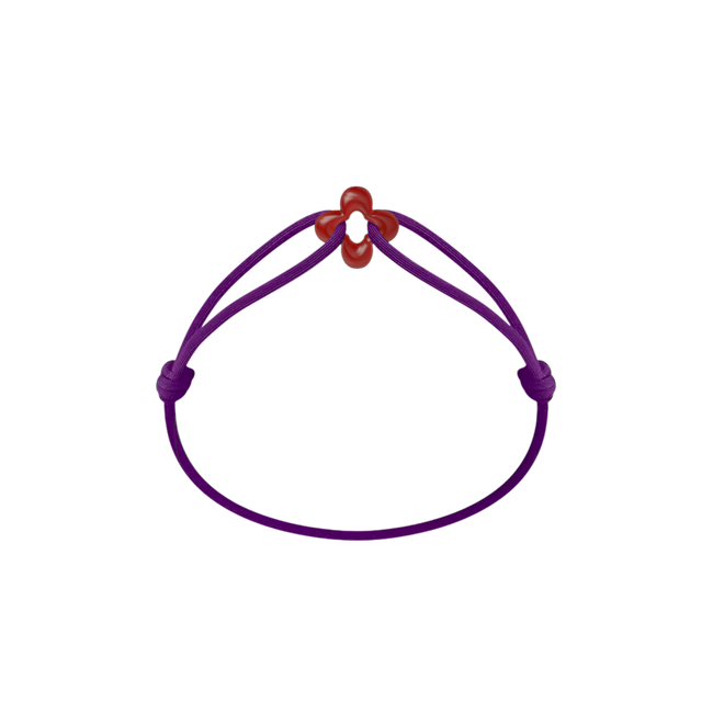 Mini-Rotklee-Kordelarmband