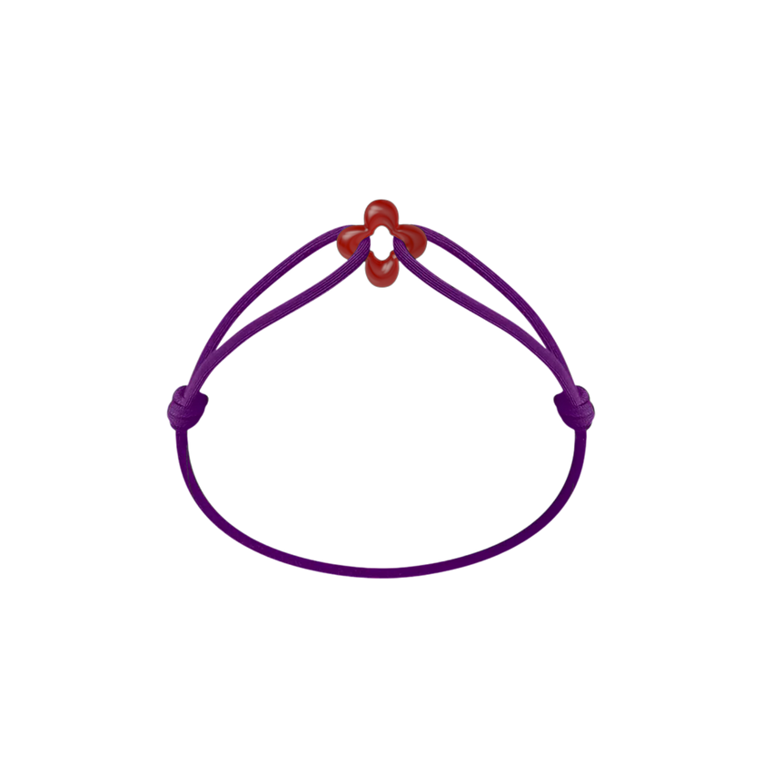 Mini Red Clover Cord Bracelet