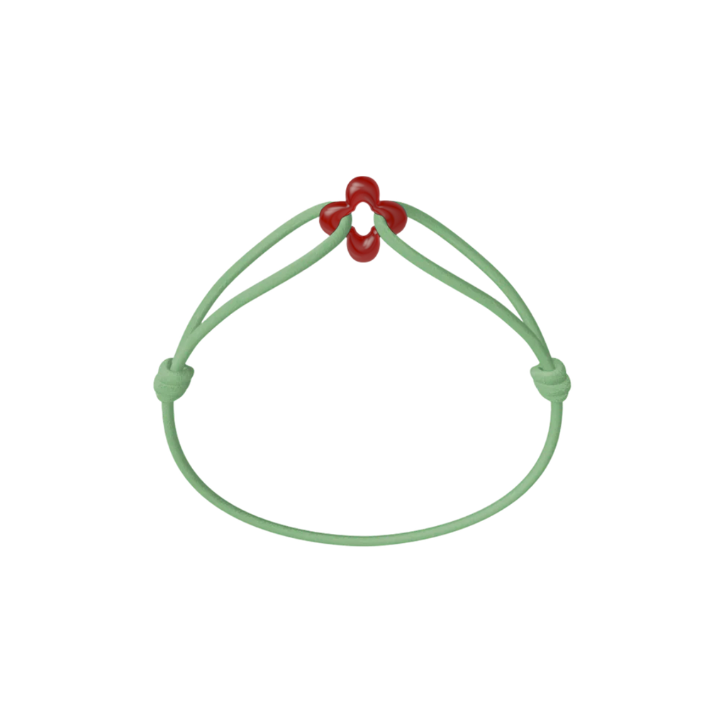 Mini Red Clover Cord Bracelet