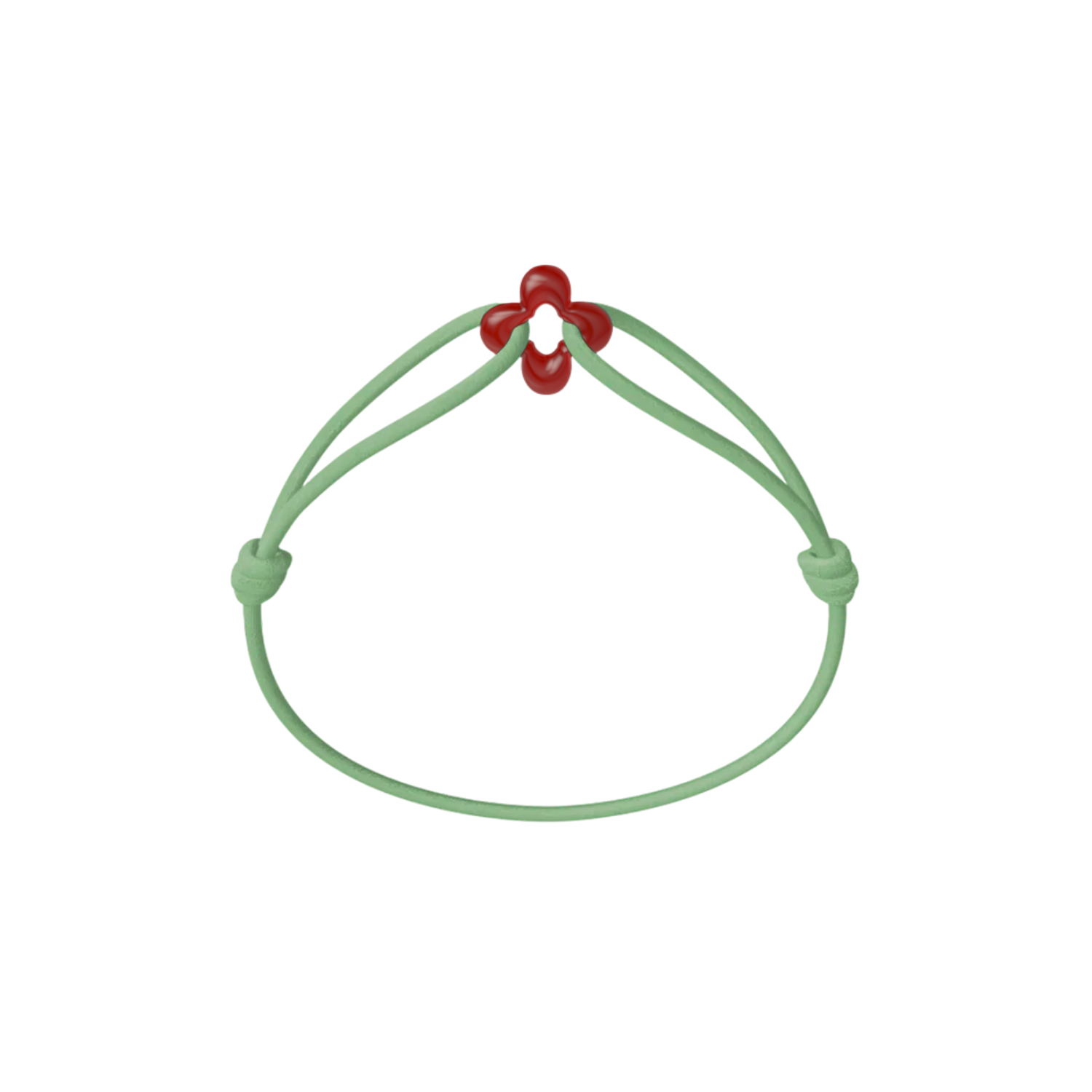 Mini Red Clover Cord Bracelet