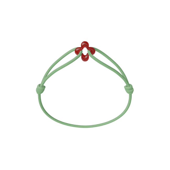 Mini Red Clover Cord Bracelet