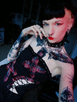 Dark in Love Punk Black and Tartan Cross Strap Nevida Top
