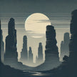 Misty Sandstone Pillars Canvas