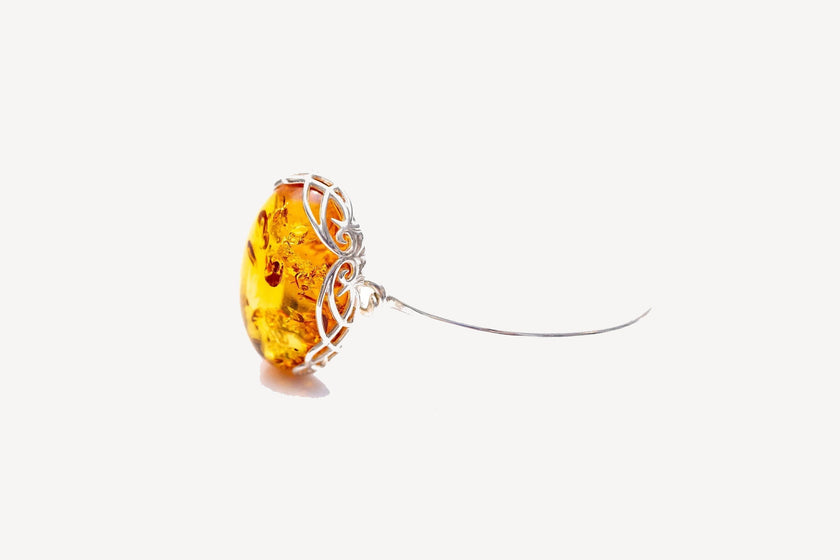 Modern Baltic Amber Fixed Bangle