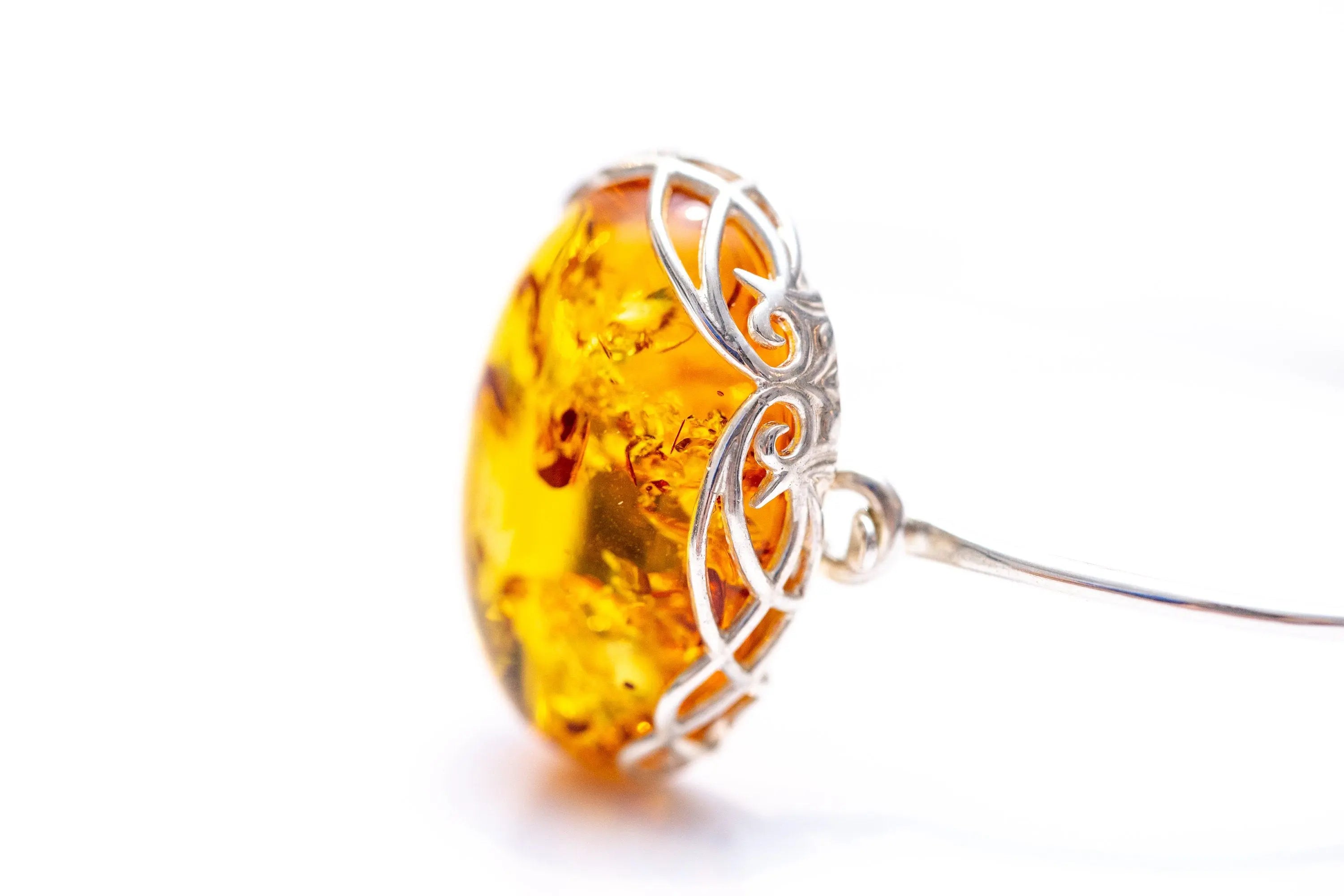 Modern Baltic Amber Fixed Bangle
