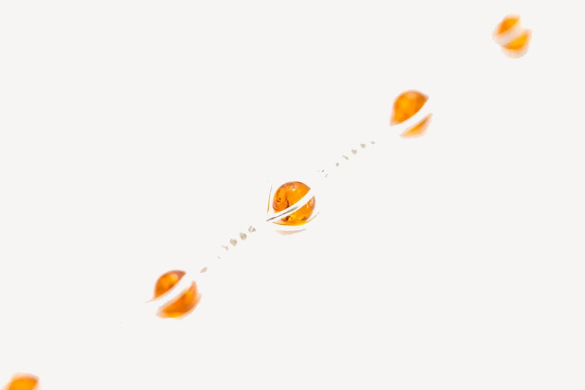 Modern Caged Amber Spheres Bracelet