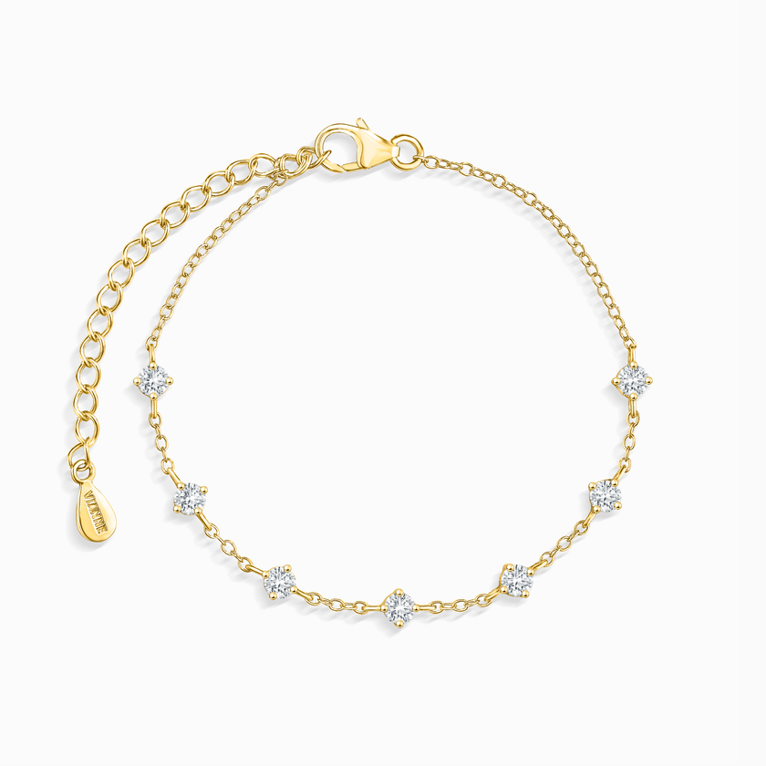 Moissanite Bracelet in 18k Gold Vermeil