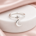 Crescent Moon Dangle Ring