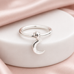 Crescent Moon Dangle Ring