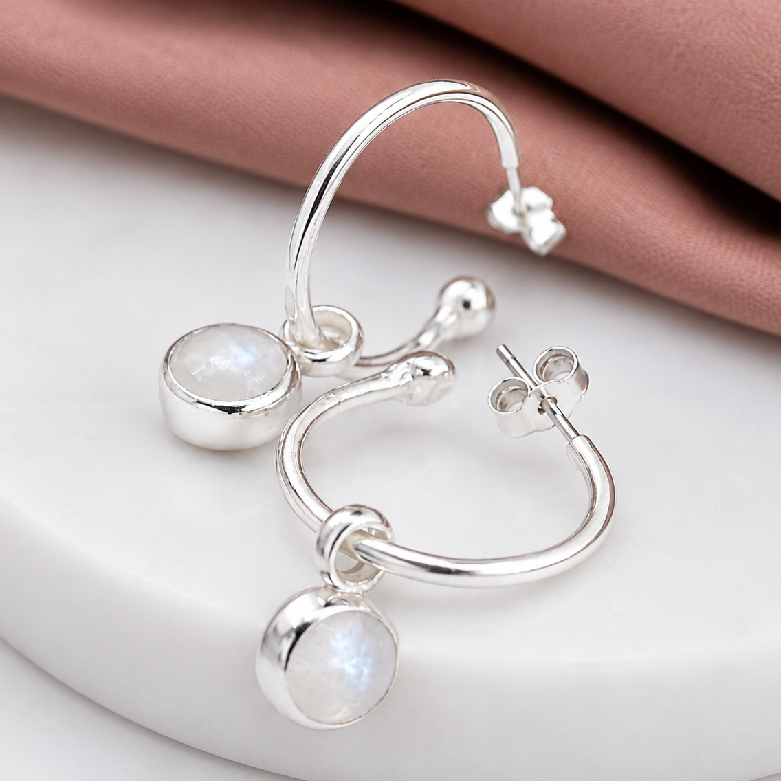 Moonstone Hoops