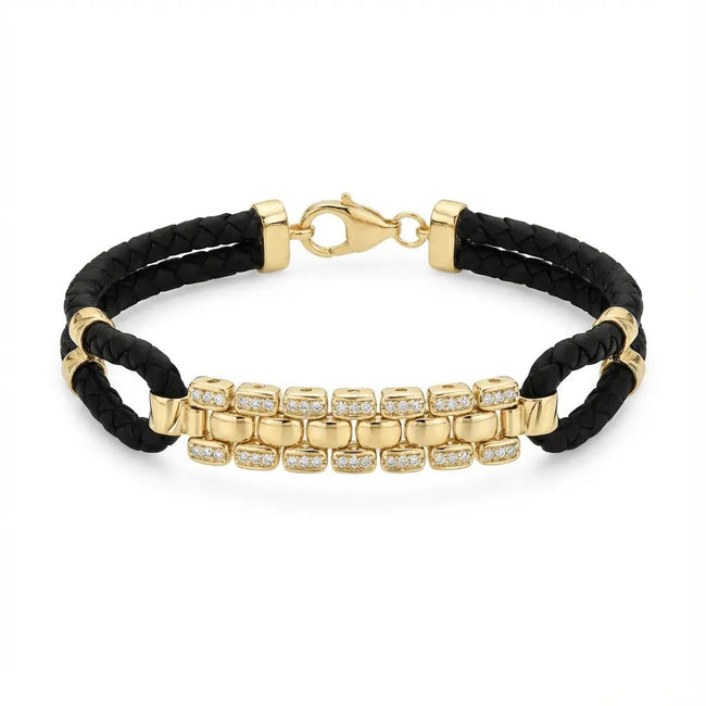 14ct/14K Gold Detail Bracelet – Golden Mosaic Braided