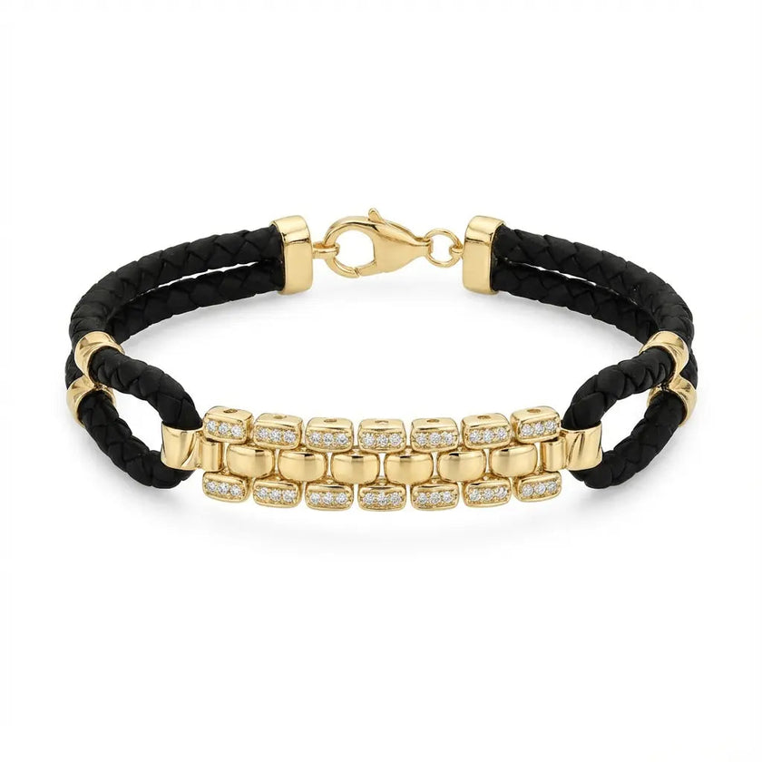 14ct/14K Gold Detail Bracelet – Golden Mosaic Braided
