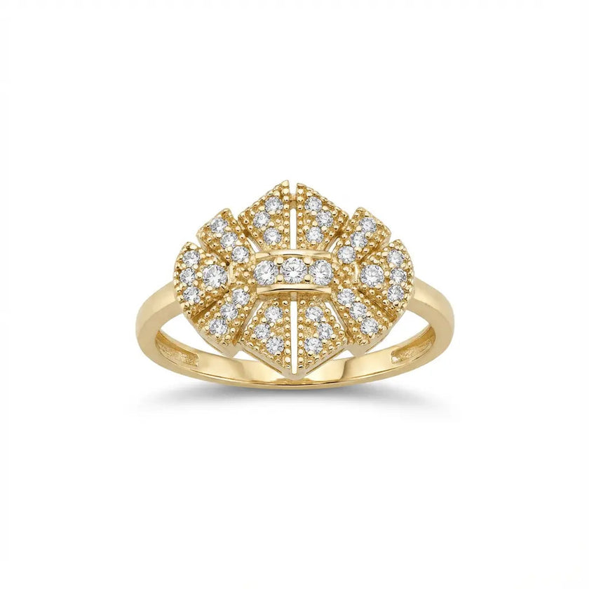 Solid Gold Ring – Radiant Brilliance – 14ct Gold