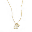 Mother Of Pearl Heart Initial Necklace