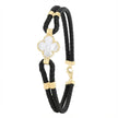 14ct/14K Gold Detail Bracelet – Mother of Pearl Clover Braided