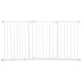 PawHut Dog Gate Stair Gate Pressure Fit Pets Barrier Auto Close for Doorway Hallway, 74-148cm Wide Adjustable, White