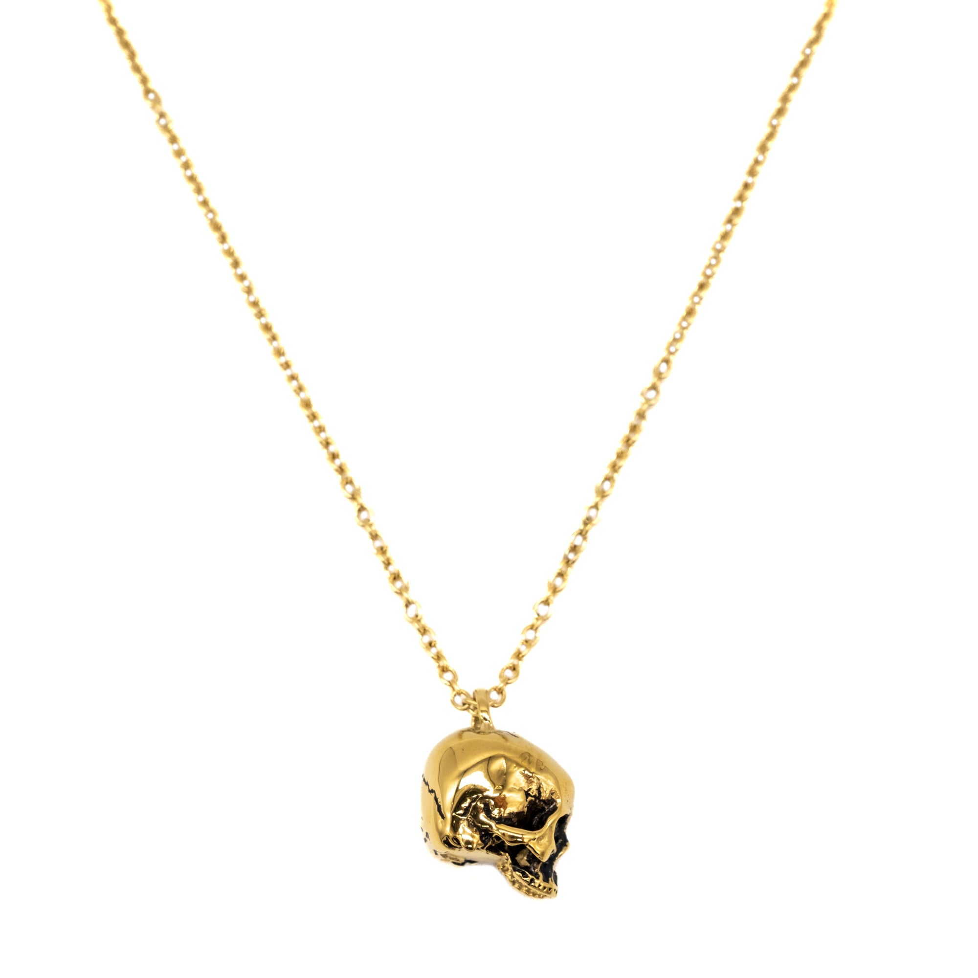 Gold Hel Skull Necklace