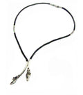 Silver Steed Two Horse Heads with Leather Cord Necklace