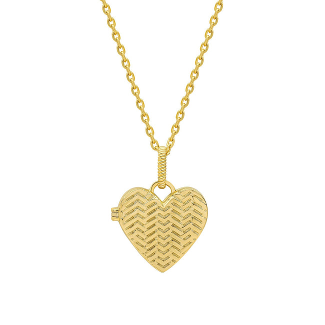 Laura Ashley Silver Picnic Basket Weave Heart Locket Necklace