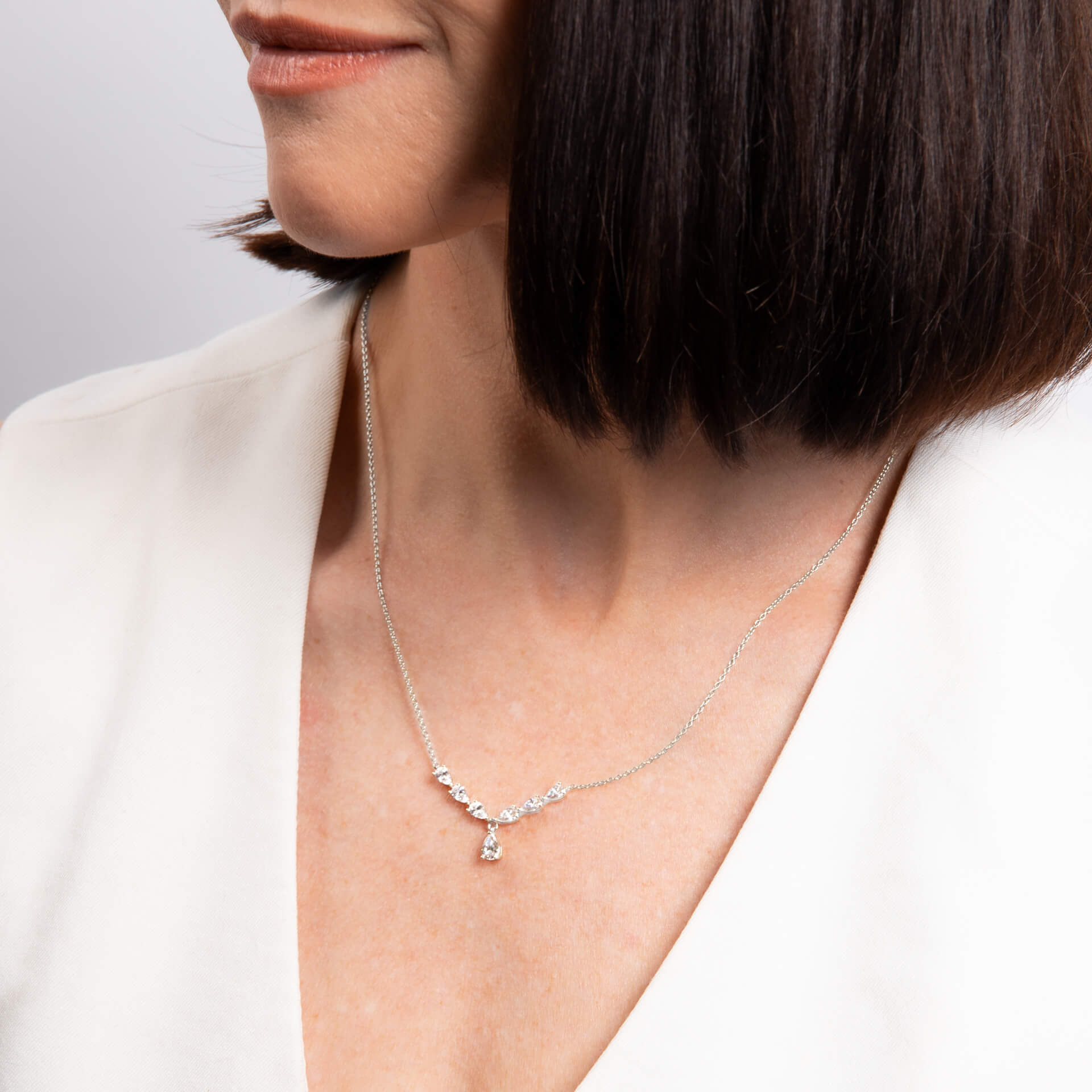 Diamonfire Statement-Halskette mit Zirkonia-Tropfen