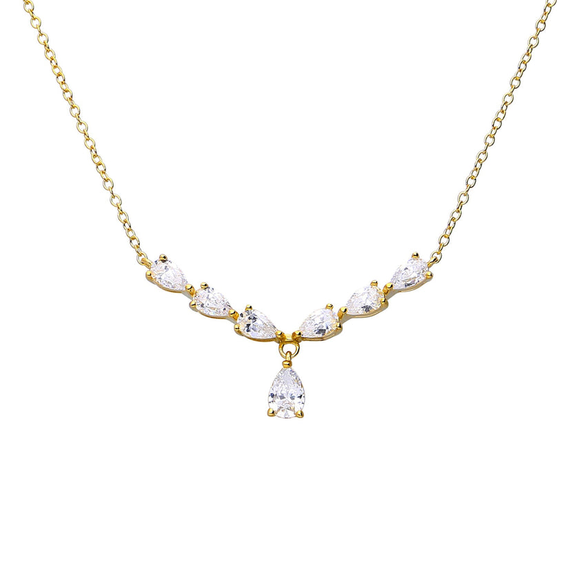 Diamonfire Statement Teardrop Zirconia Necklace