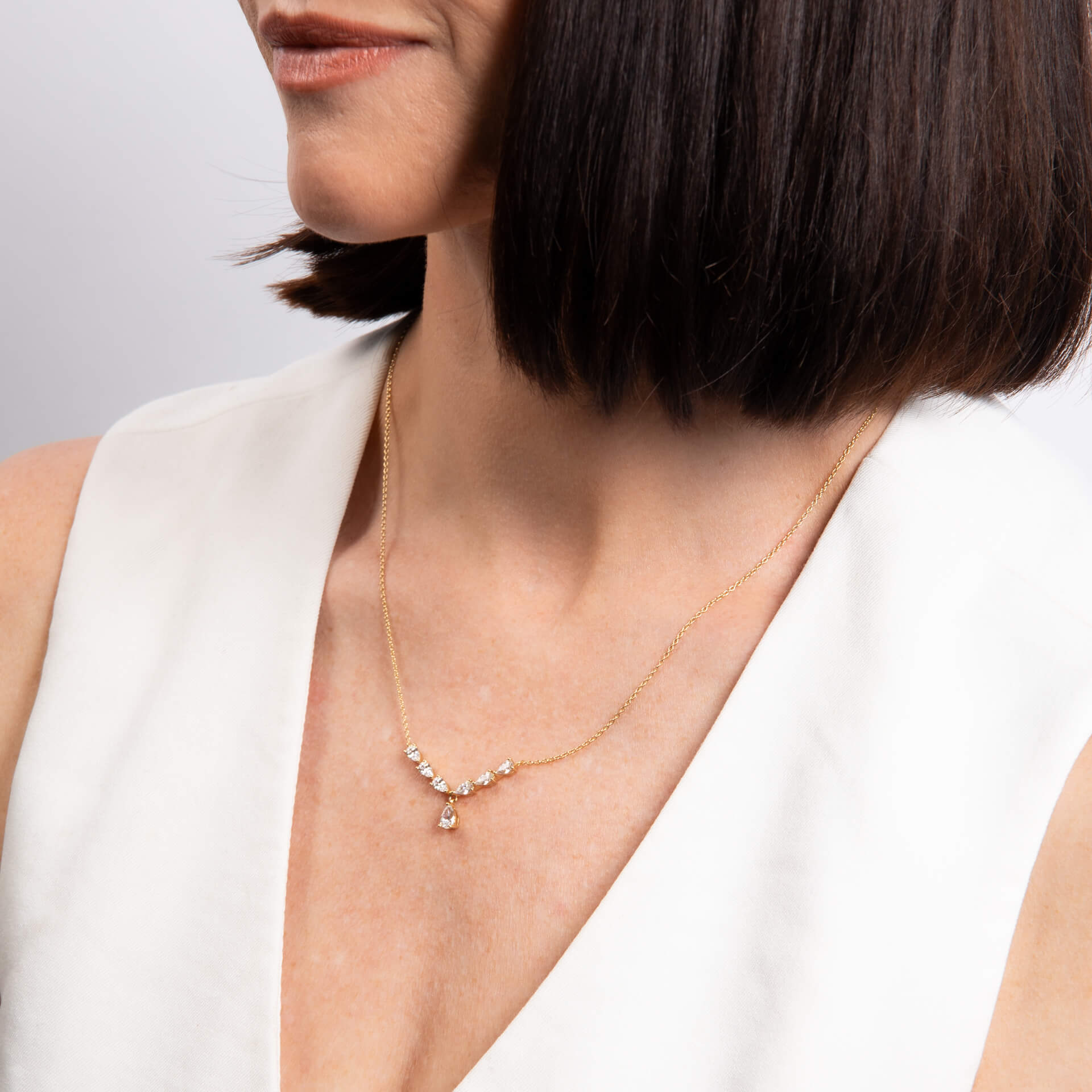 Diamonfire Statement-Halskette mit Zirkonia-Tropfen