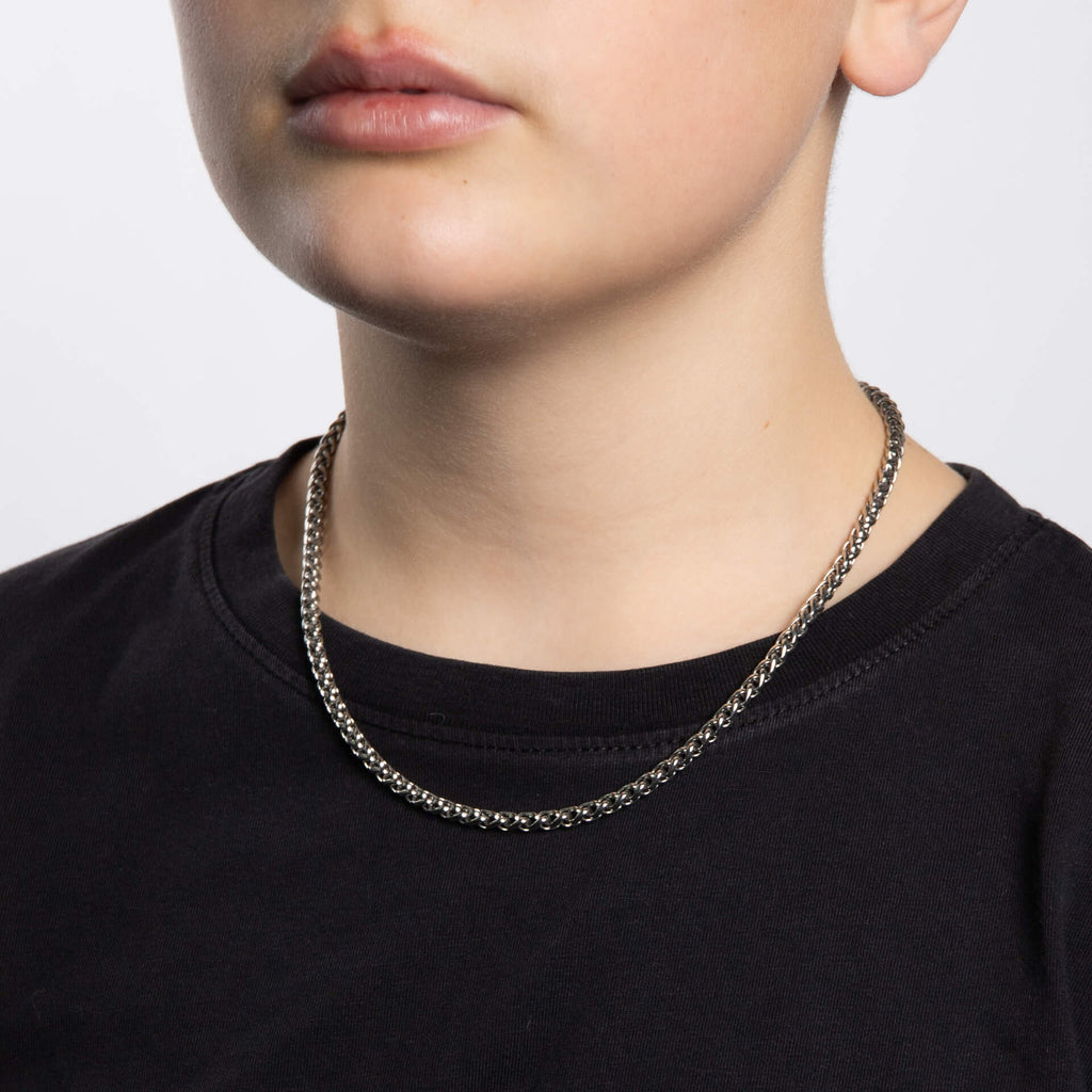 Fred Bennett Smaller Fit Stainless Steel Wheat Chain Necklace