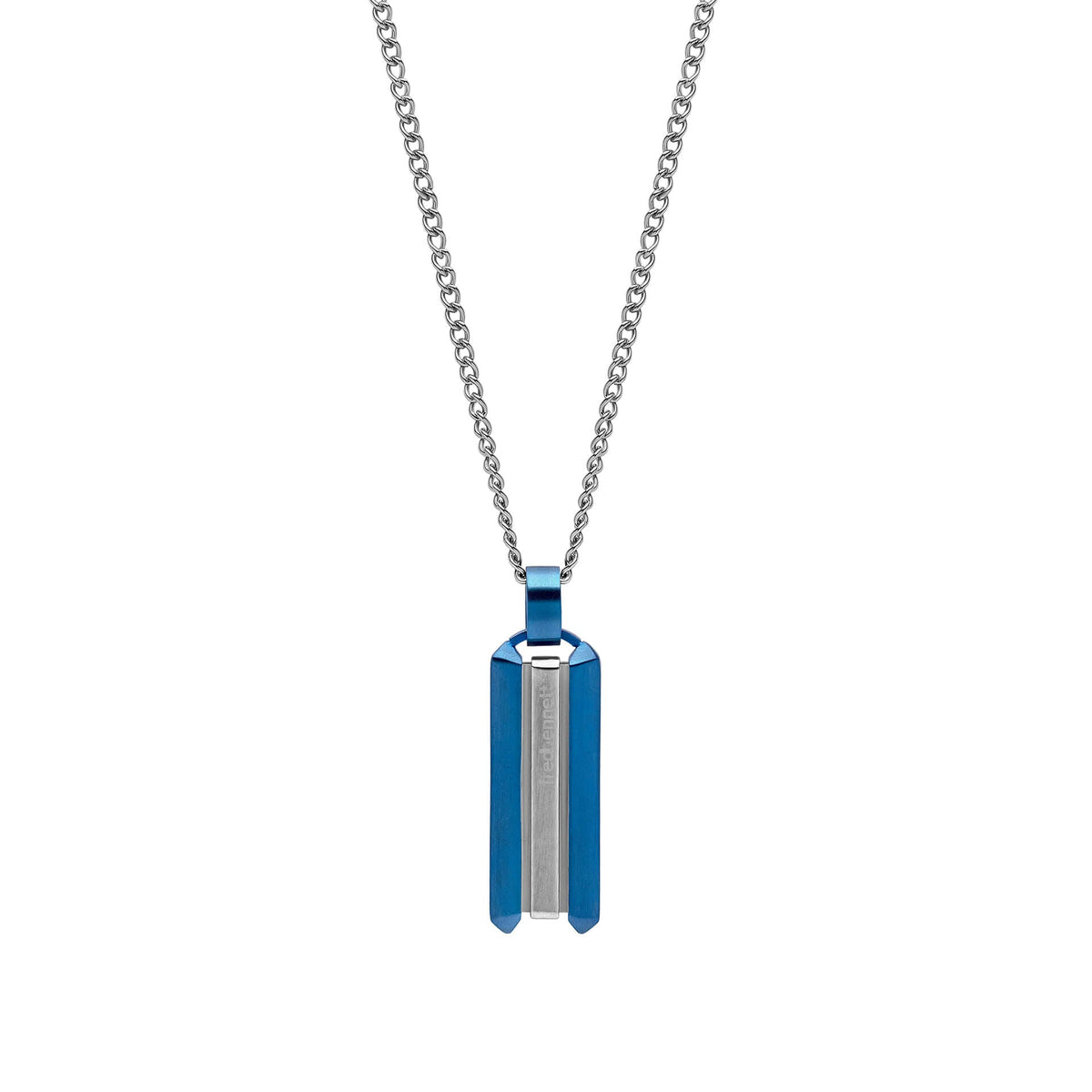 Fred Bennett Stainless Steel Blue Dog Tag Necklace