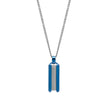 Fred Bennett Stainless Steel Blue Dog Tag Necklace
