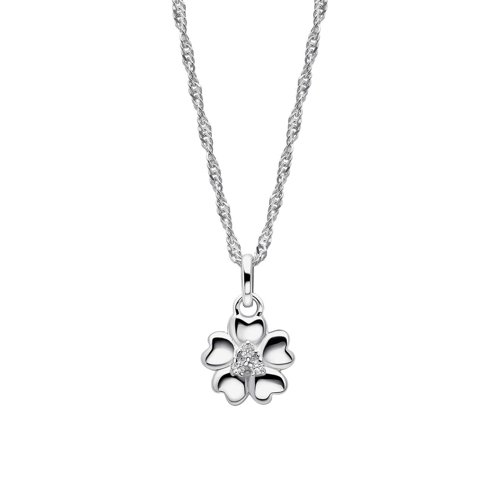 Laura Ashley Silver Riverly Ditsy Pave Flower Necklace