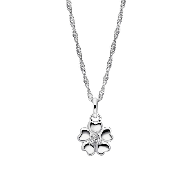 Laura Ashley Silver Riverly Ditsy Pave Flower Necklace