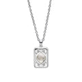 Laura Ashley Silver Foscot Damask White Topaz Necklace