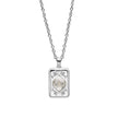 Laura Ashley Silver Foscot Damask White Topaz Necklace