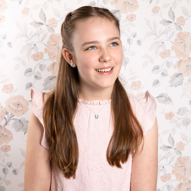 Laura Ashley Silver Kids Milda Schleifenstecker Ohrringe