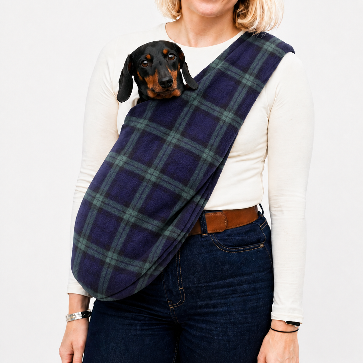 Patterned Polar Fleece Dog Sling - Standard, Petite and Long Strap Sizes