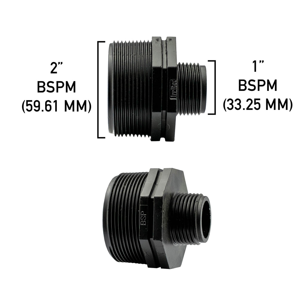 Reducing Nipple 2” BSP – 1” BSP Male
