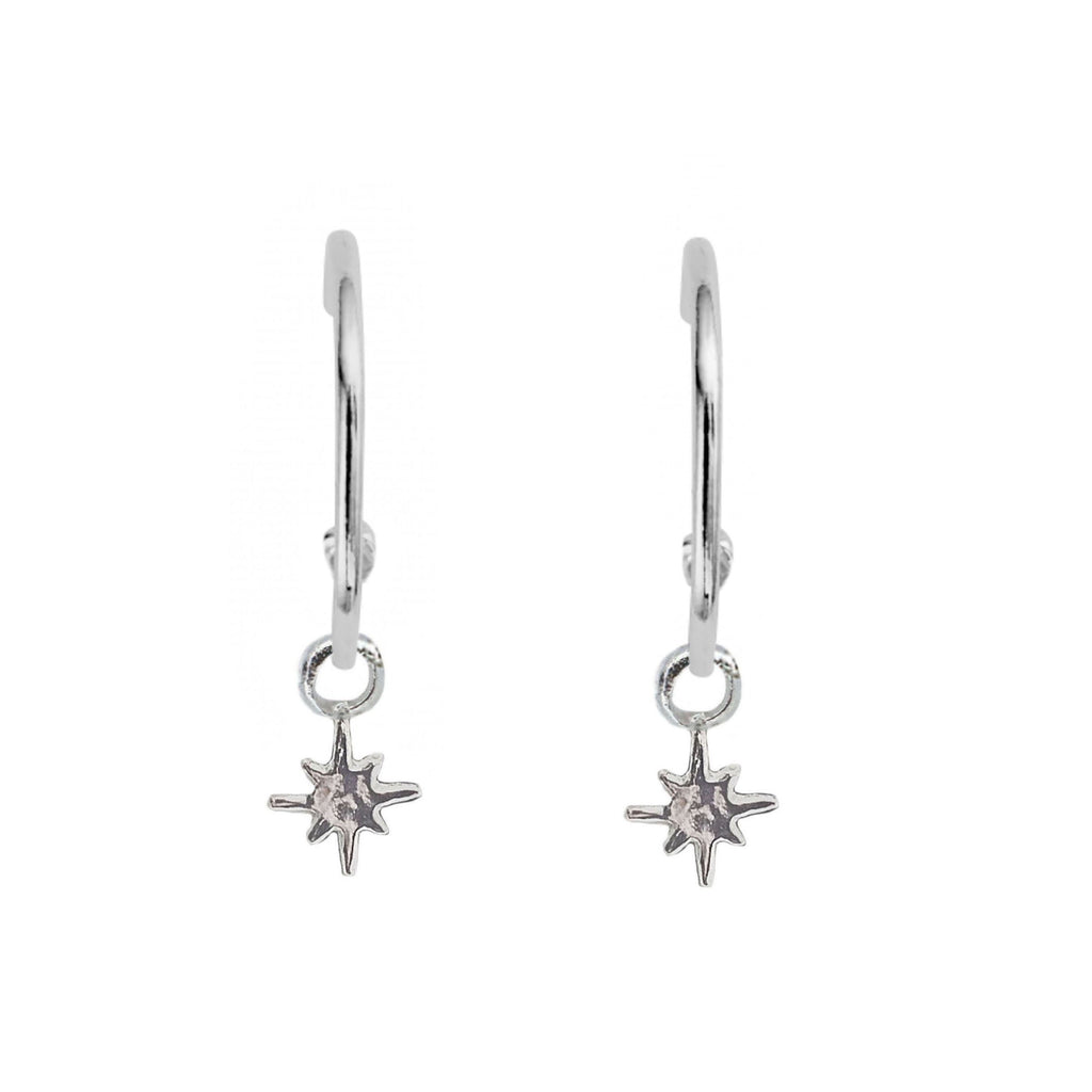 North Star Charm Hoops