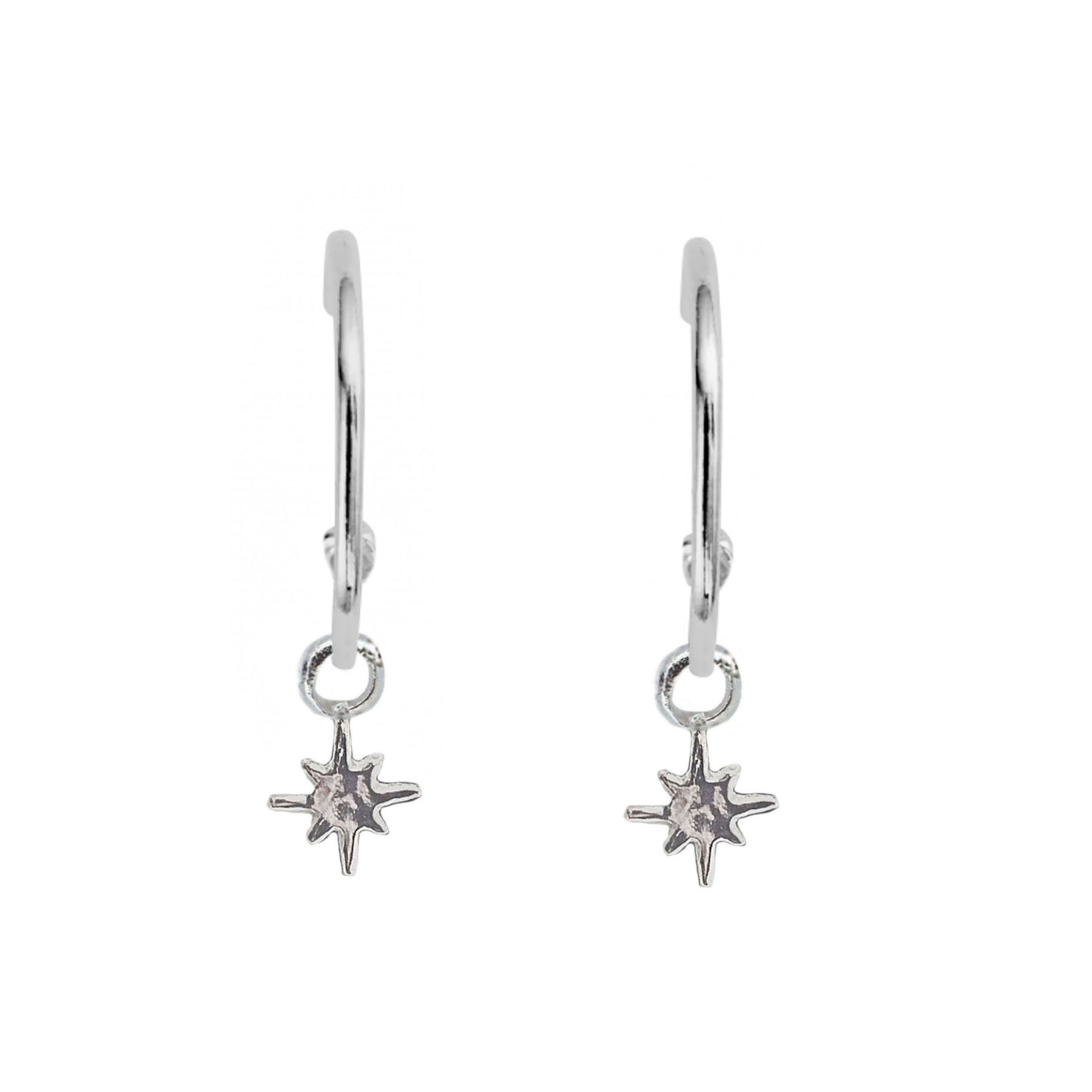 North Star Charm Hoops
