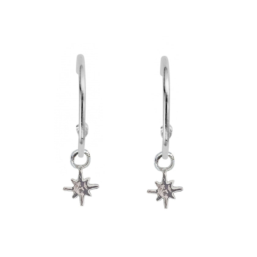 North Star Charm Hoops