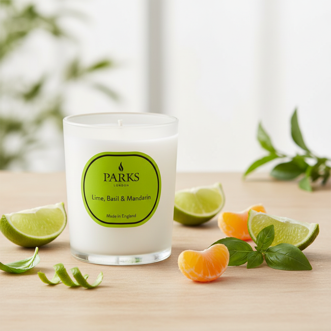 LIME, BASIL & MANDARIN CANDLE 180G