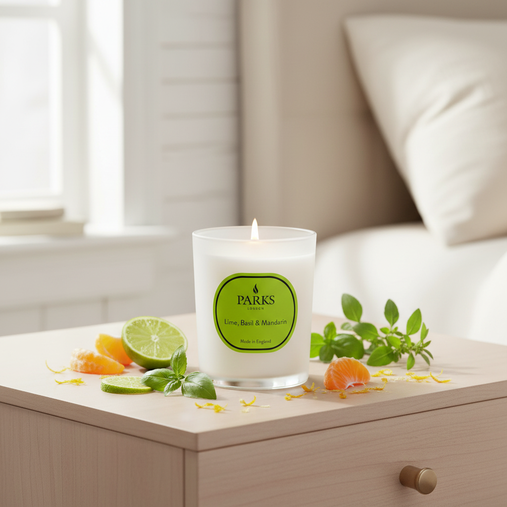 LIME, BASIL & MANDARIN CANDLE 180G