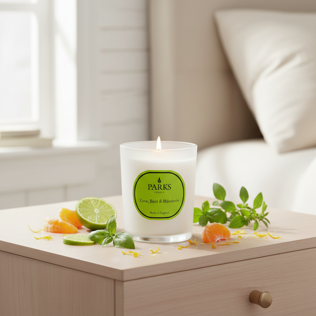 LIME, BASIL & MANDARIN CANDLE 180G