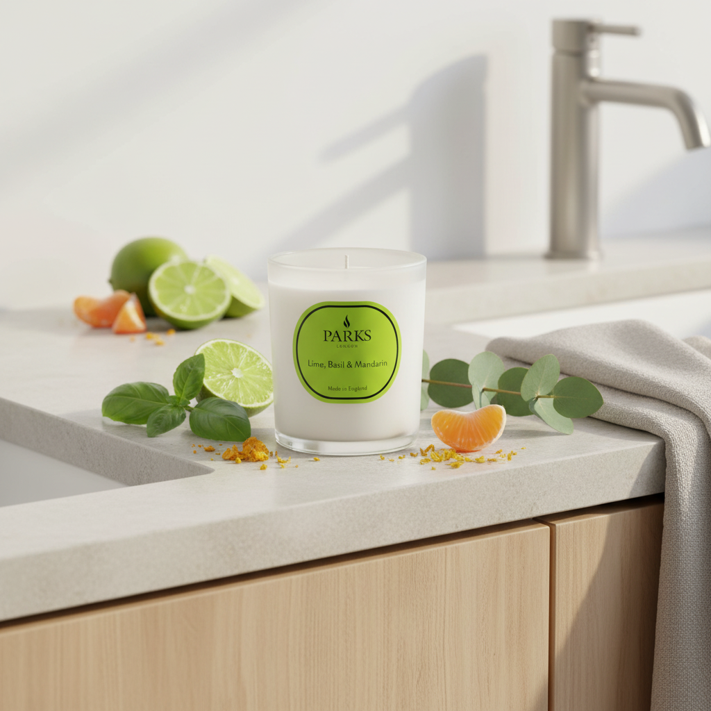 LIME, BASIL & MANDARIN CANDLE 180G