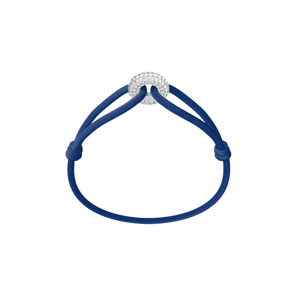 Silver Soho Pavé Cord Bracelet